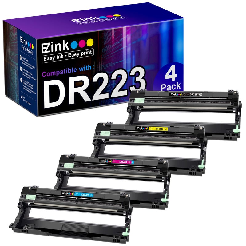 E-Z Ink Compatible Drum Unit Replacement for Brother DR223CL DR223 DR-223 Compatible with MFC-L3770CDW MFC-L3750CDW HL-L3230CDW HL-L3290CDW HL-L3210CW (Black, Cyan, Magenta, Yellow, 4 Pack) - Image 1
